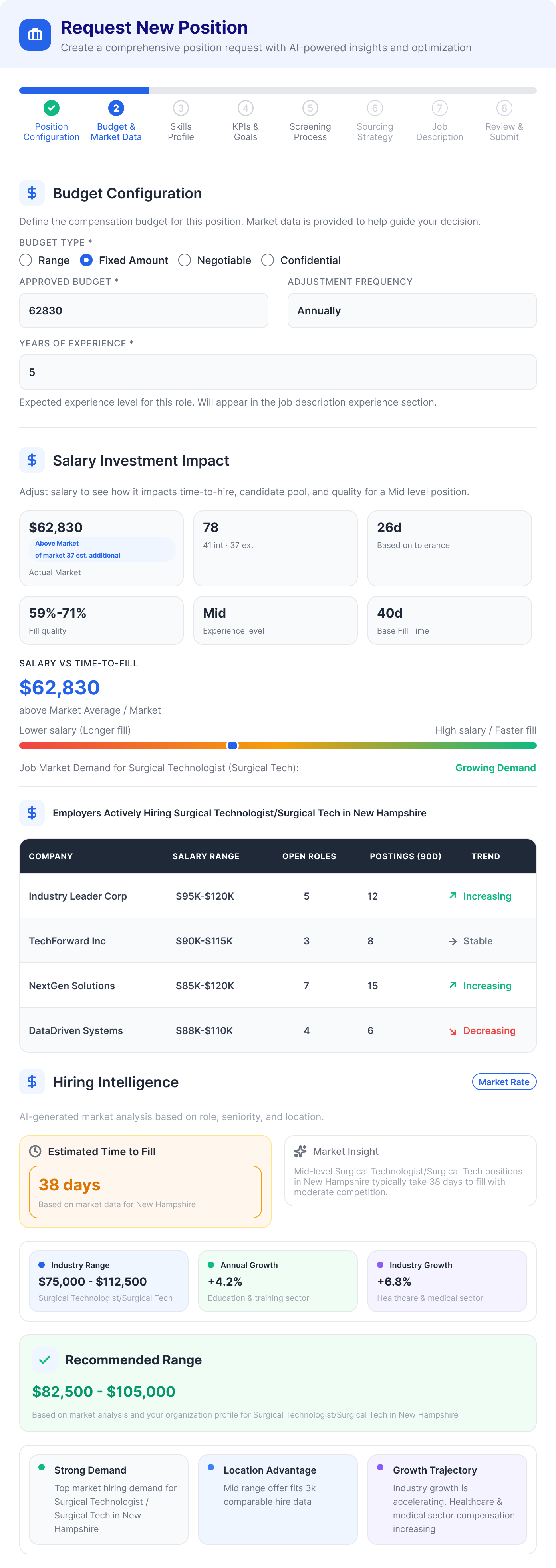 HiringIQ JD Builder wizard step