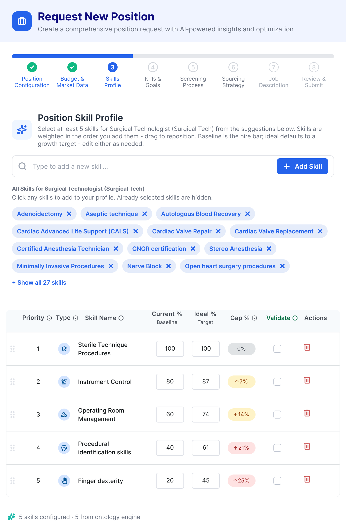 HiringIQ JD Builder wizard step