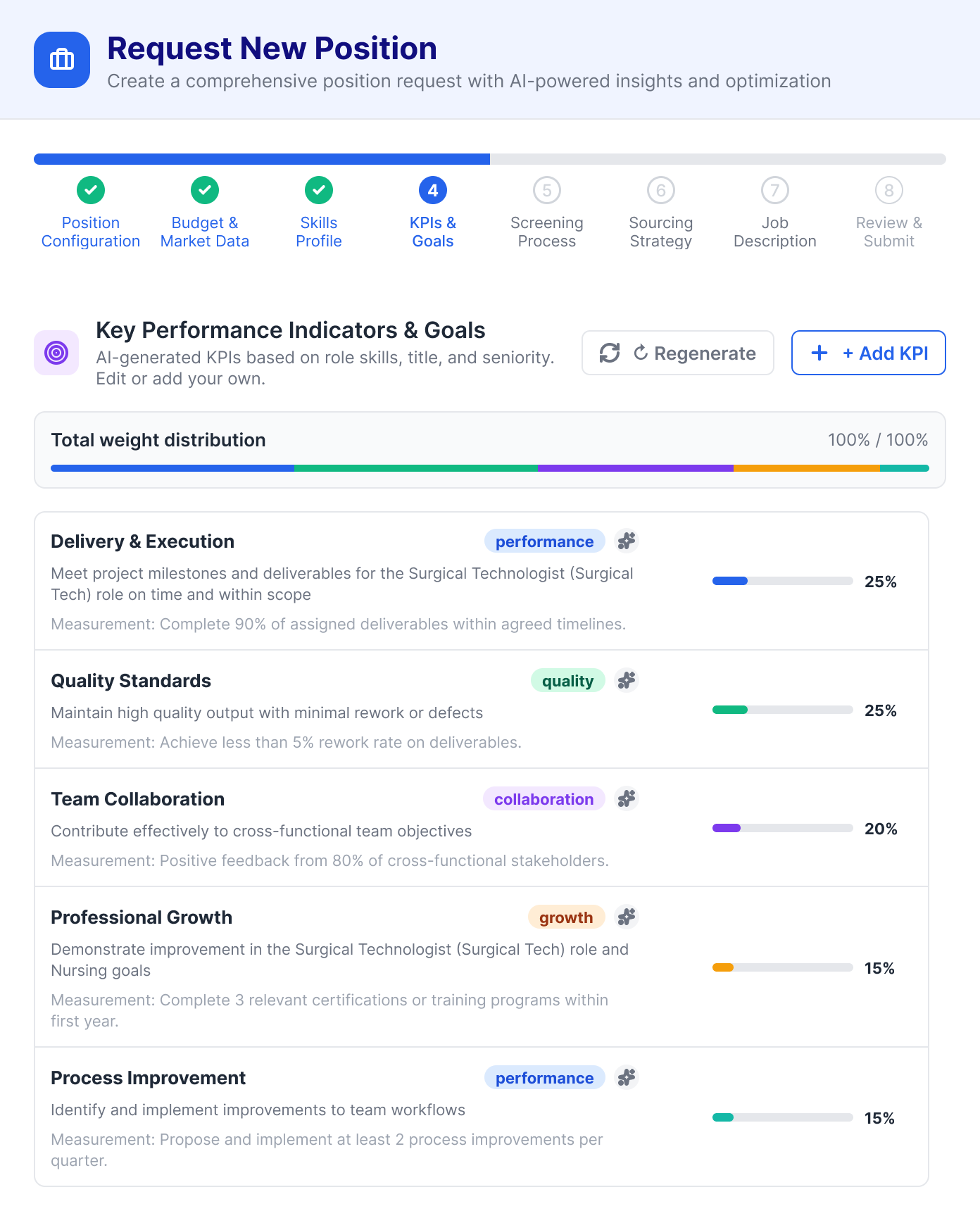 HiringIQ JD Builder wizard step